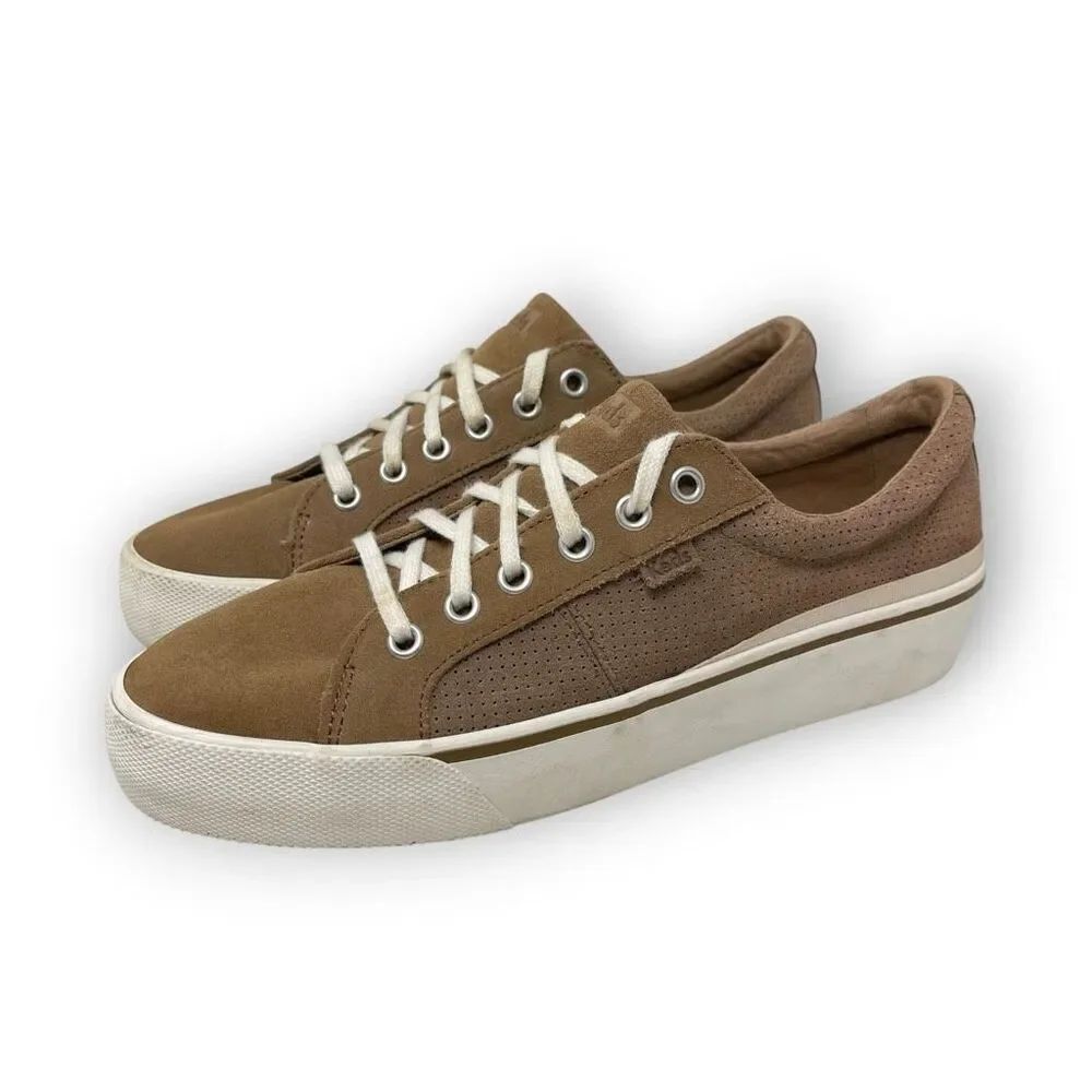 Keds Jump Kick Duo Lace Up Sneakers Taupe Perf Suede Women’s Size 9.5